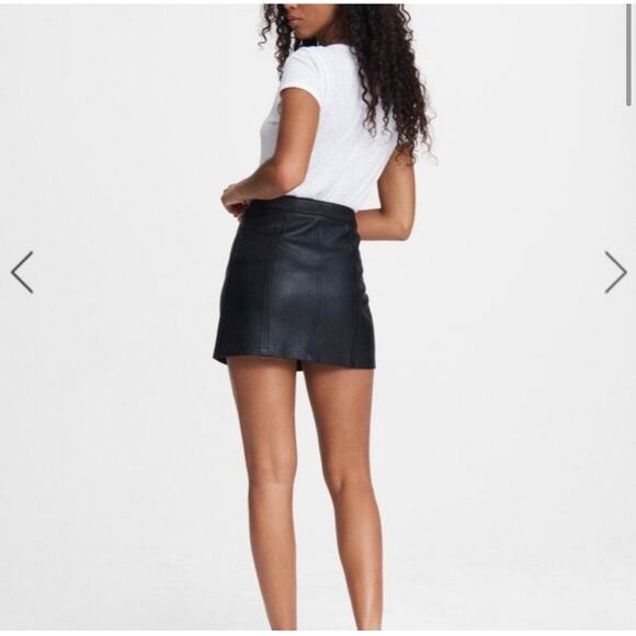 Rag & Bone Rosie Black Leather Mini Skirt Size 4 - Picture 3 of 9